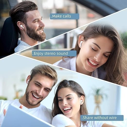 Earbuds Wireless Earbuds Bluetooth 5.3 TWS Earphones Full Touch Control Headphone Built-in Microphone Premium Sound Quality With Long Battery Backup (Black)